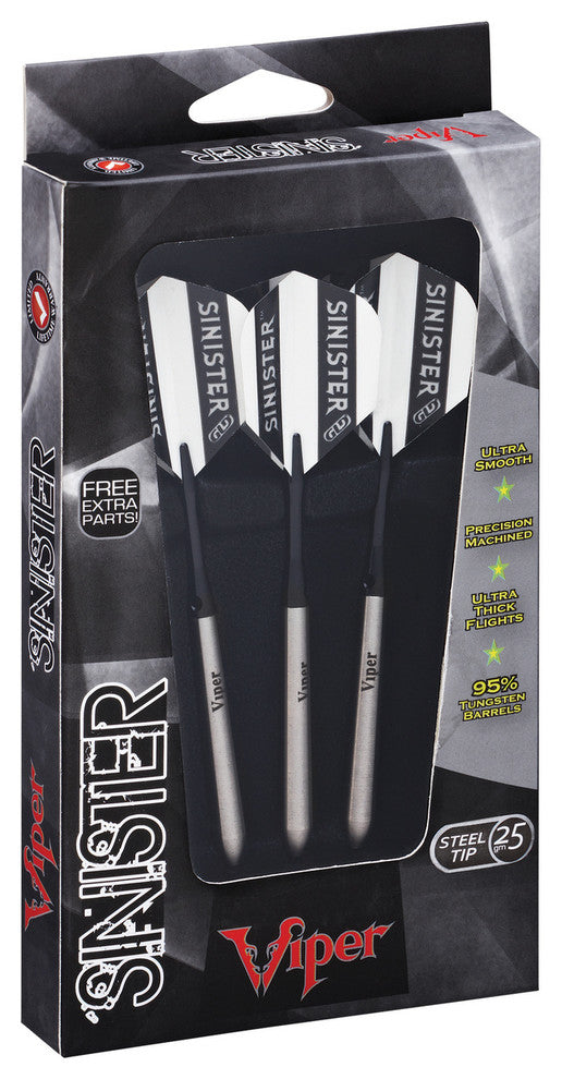 Viper Sinister Tungsten Steel Tip Darts, 25 Grams
