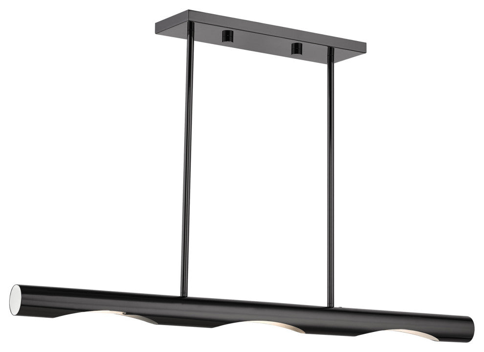 Black Chrome Contemporary, Minimal, Industrial, Urban, Sleek Linear Chandelier
