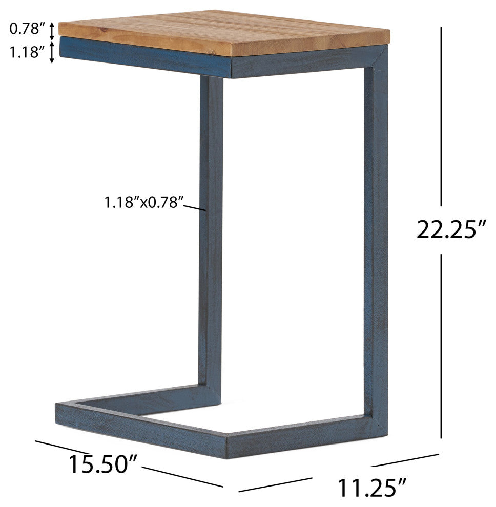 GDF Studio Ramona Fir wood Antique Accent Table, Medium