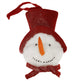 Glittered Snowman Head Soft Plush Hanging Christmas Decoration, 15"