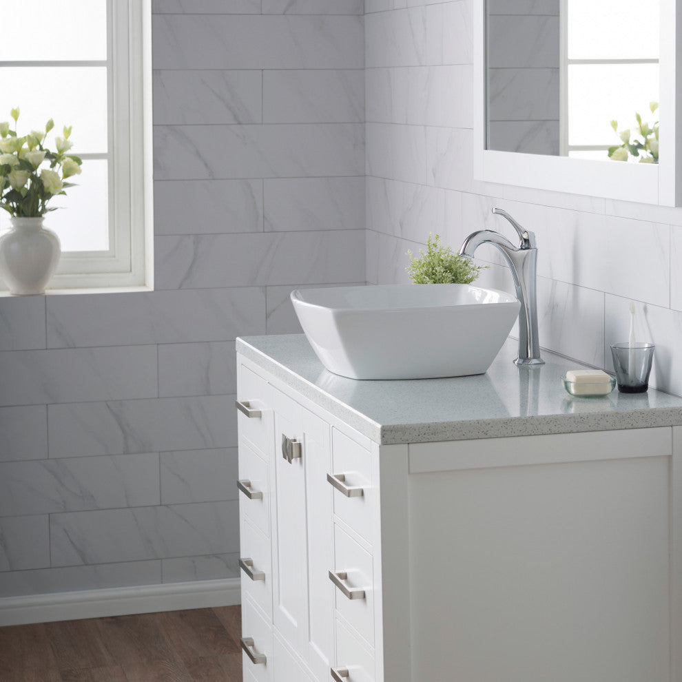 Elavo Ceramic Square Vessel White Sink