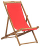 Vidaxl Folding Beach Chair Solid Teak Wood Red