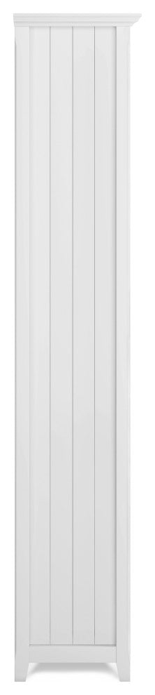 Acadian Solid Wood 5 Shelf Bookcase, White