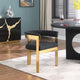 Romeo Upholstered Dining Chair, Set of 2, Black, Boucle Fabric, Brushed Gold