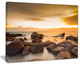 "Rocky Yellow Tropical Beach" Seashore Canvas Print, 40"x30"