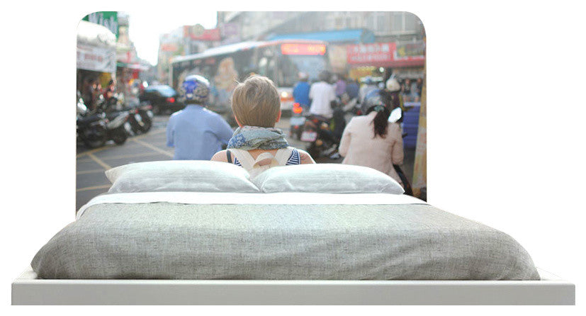 "Tourist" Headboard, Double, Round, Fabric
