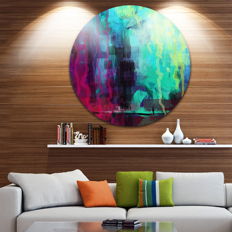 Abstract Digital Painting, Abstract Round Wall Art, 36"