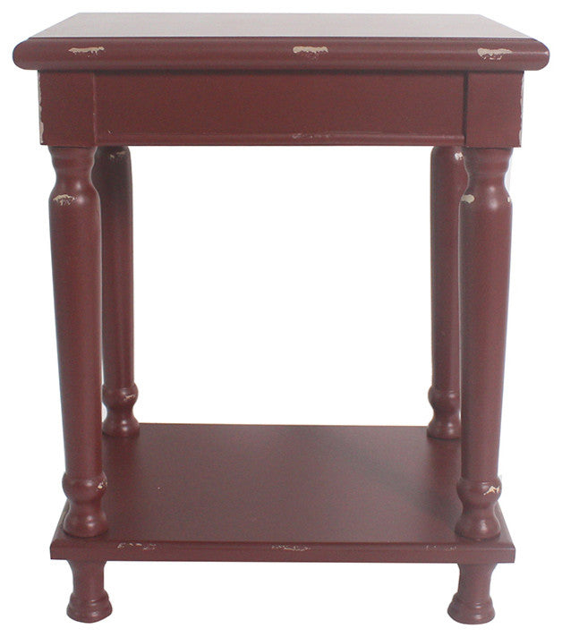 Reynolds Accent End Table, 22" Tall, Red