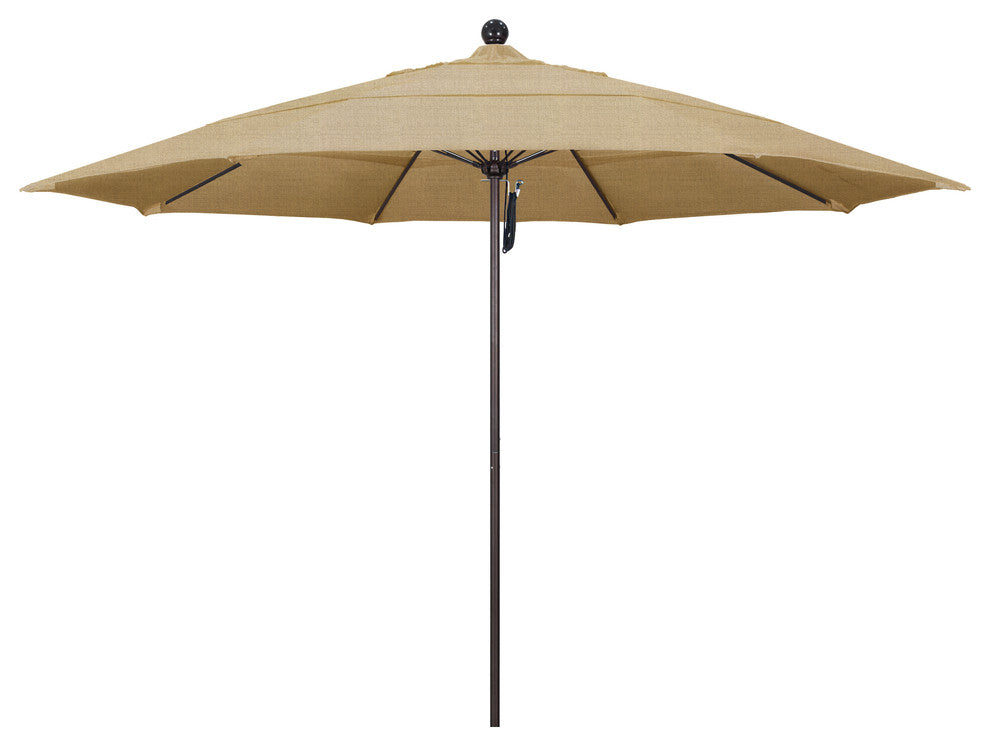 Fiberglass Umbrella Bronze, Linen Sesame