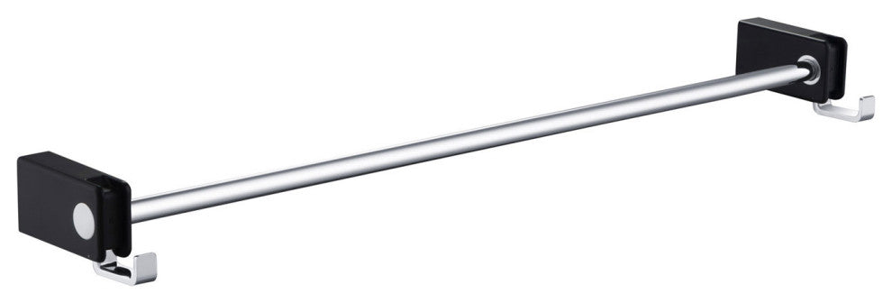 Artis Bathroom Hardware Accessory Towel Bar With Hook, Chrome Black