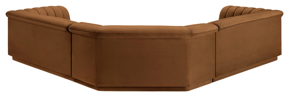 Cascade Upholstered Modular Sofa, Saddle, Velvet, Corner Sectional