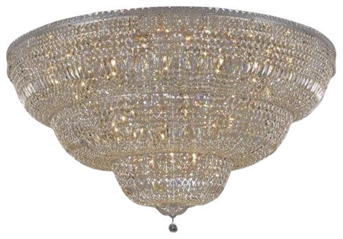 Elegant Tranquil Flush Mount, Chrome Finish With Royal Cut Crystal
