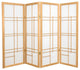 4' Tall Eudes Shoji Screen, Natural, 4 Panels