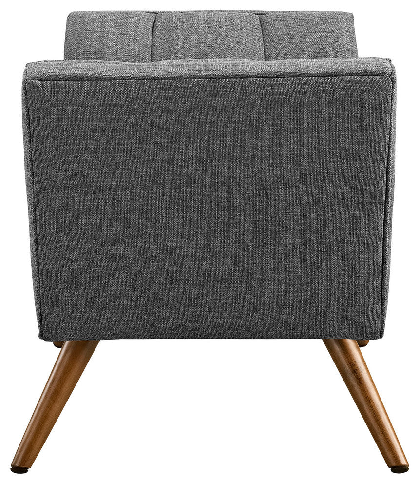 Modern Contemporary Fabric Ottoman , Gray, Fabric