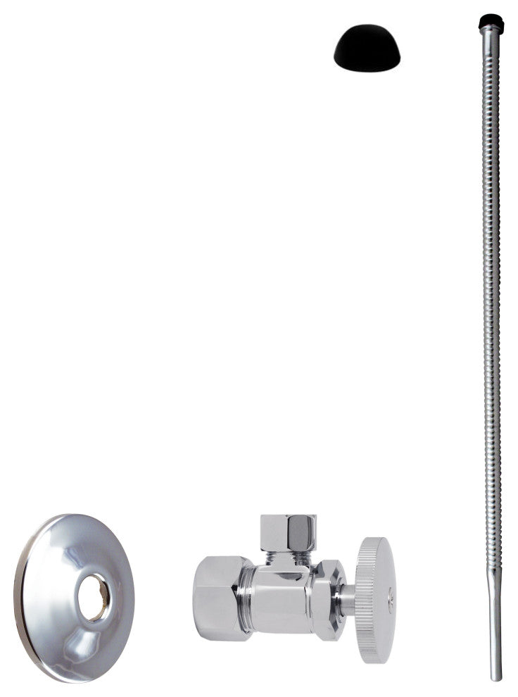 Supply Kit - 5/8" Od X 3/8" Od X 20" Corrugated In Polished Chrome, Polished Chrome
