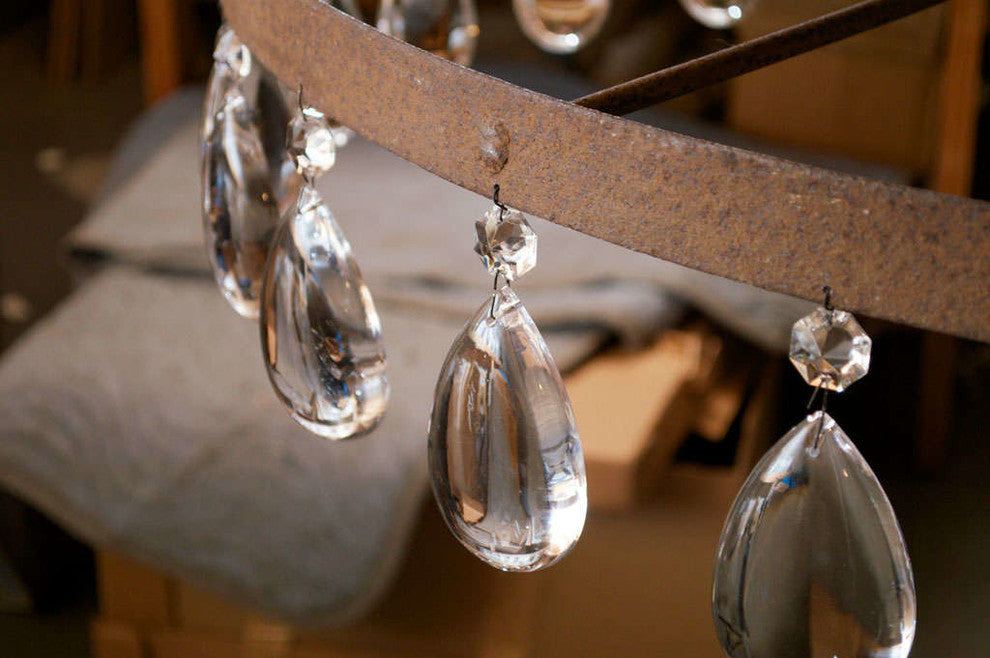 Rusted Wagon Wheel Chandelier