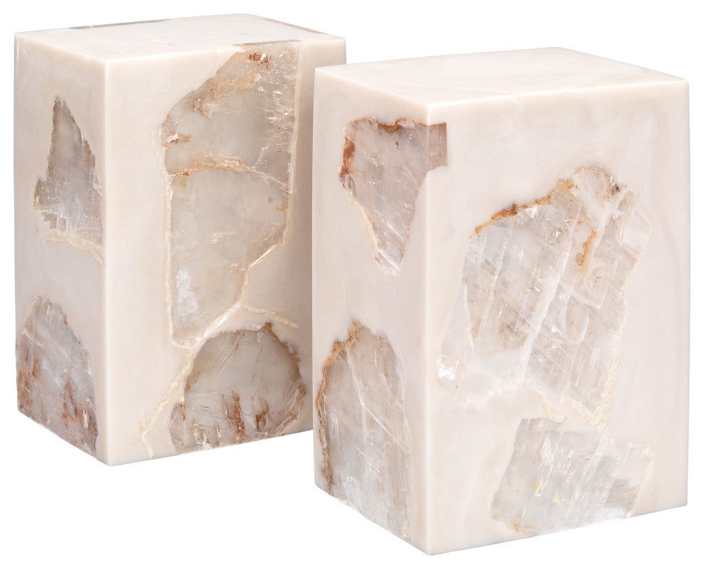 Slab Mica Bookends, Set of 2