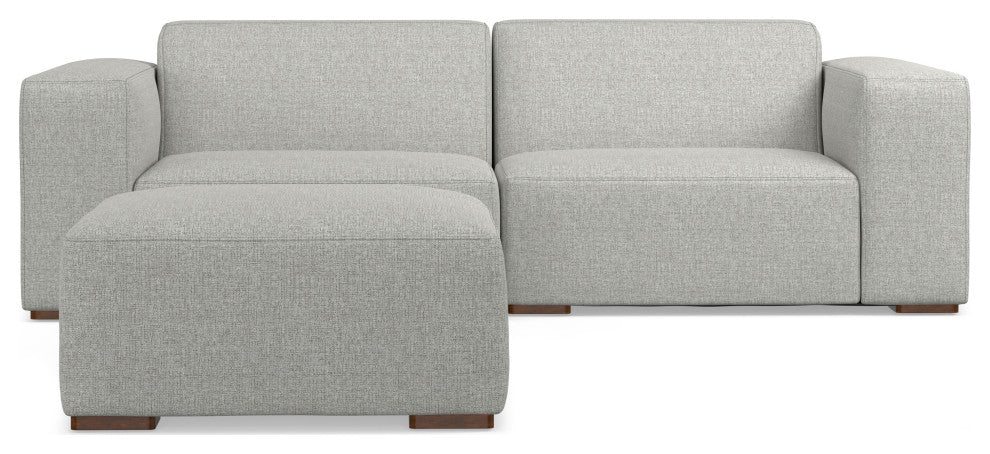 Rex 2-Seater Modular Sofa and Ottoman Set in Tightly Woven Performance Fabric
