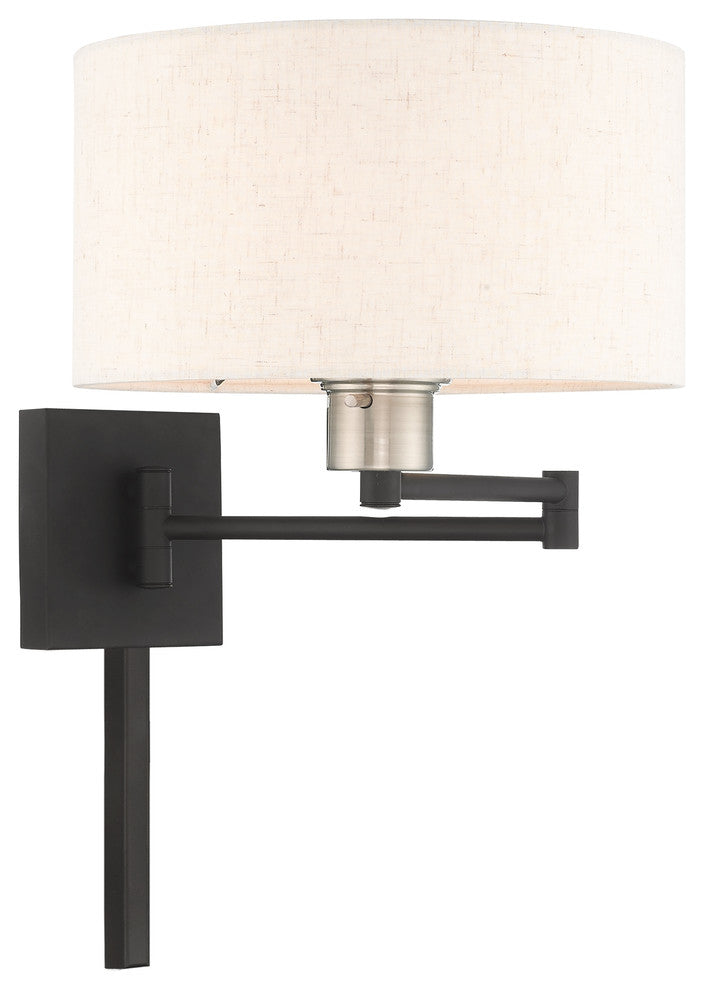 Livex Lighting Black 1-Light Swing Arm Wall Lamp
