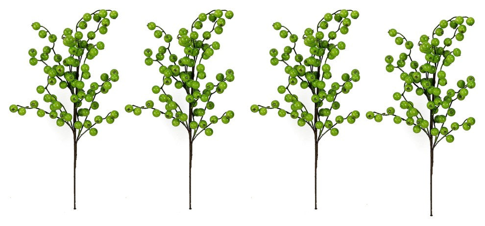 4 Pieces 24" Christmas Berry Spray, Green