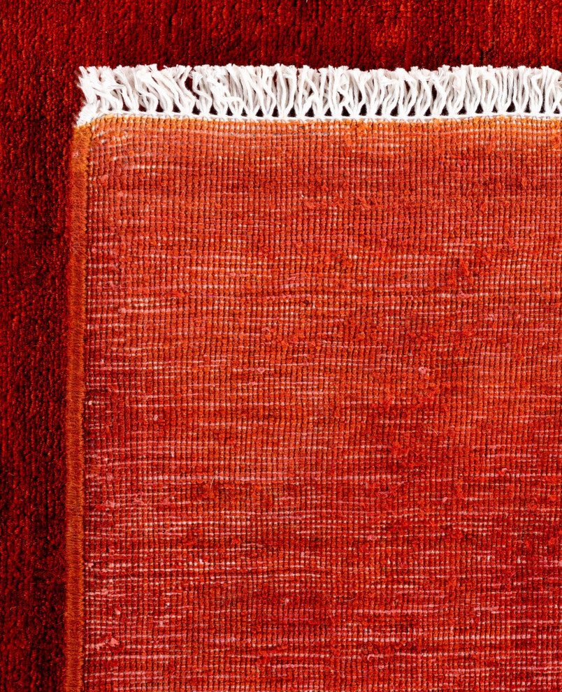 Overdyed One-of-a-Kind Hand-Knotted Area Rug Orange, 8' 2" x 10' 1"