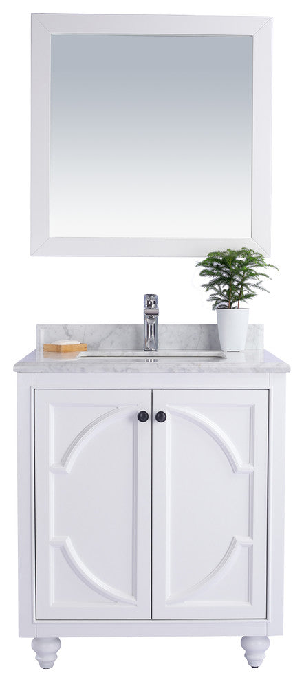 30" - White Cabinet + White Carrara Countertop