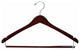 Wooden Curved Suit Hanger With Locking Bar, Walnut/Chrome Finish, Box of 50