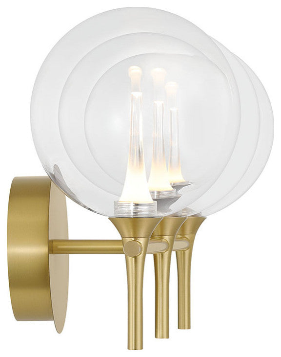 Iissa, Vanity, 3Lt, Gold, Clear Glass