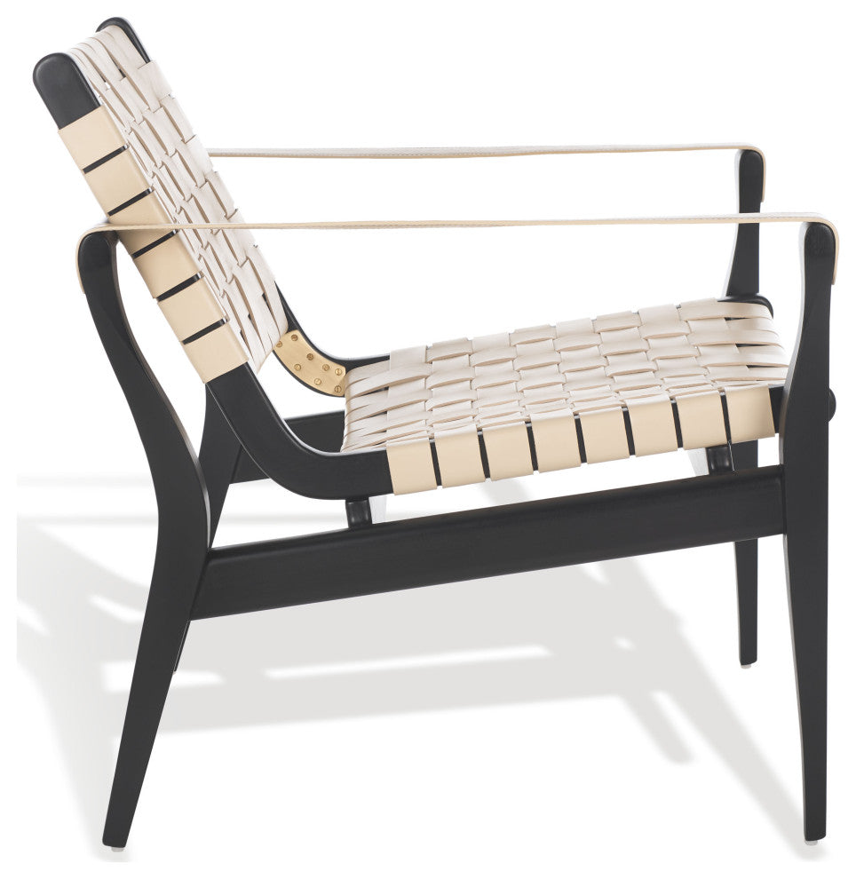 Safavieh Couture Dilan Safari Chair, Black/White