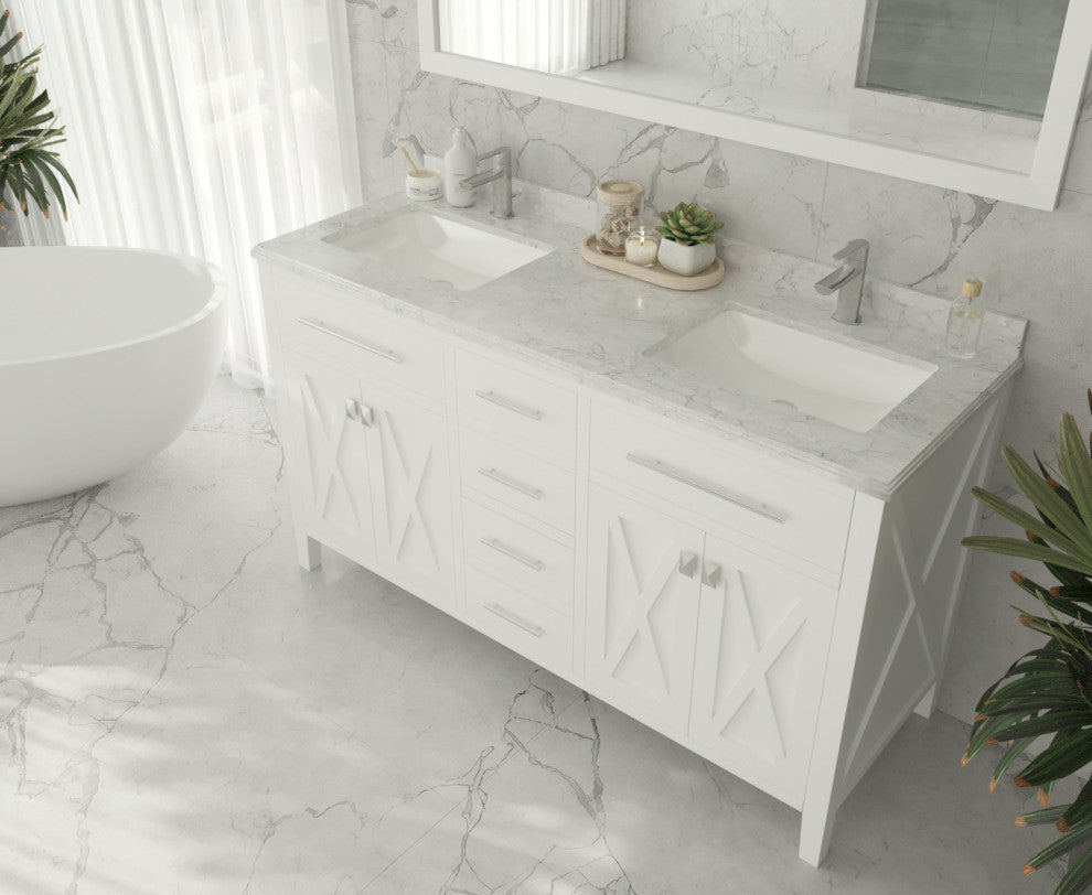 Wimbledon Vanity, White, 60"