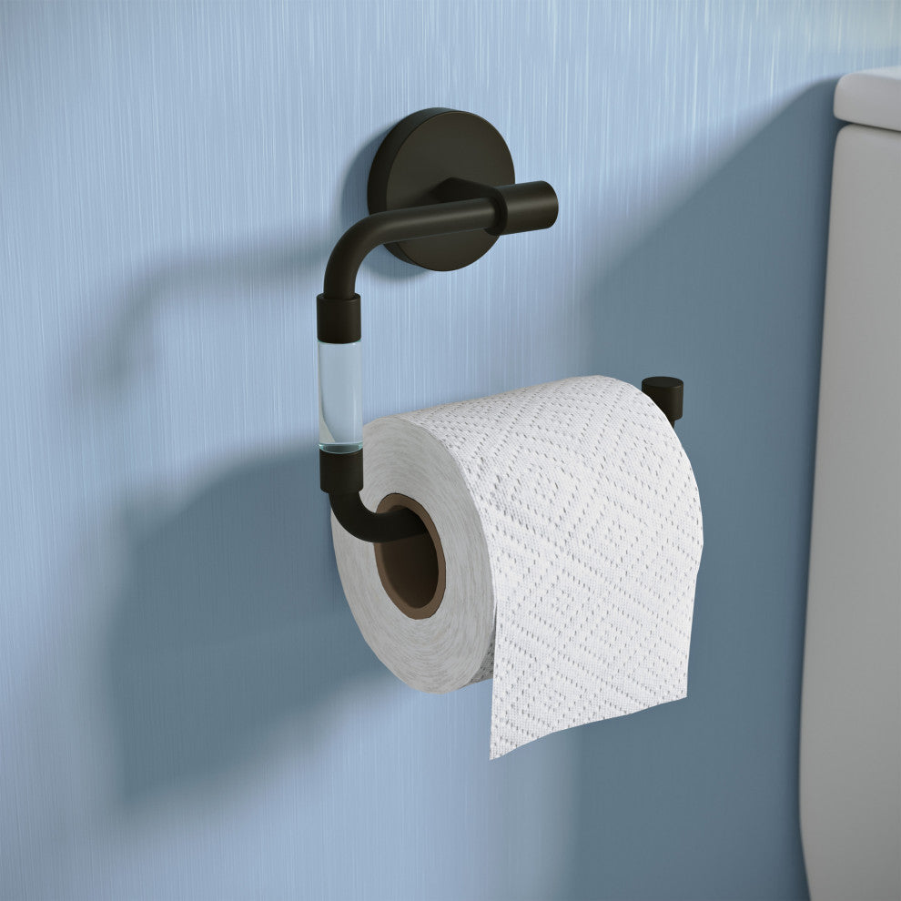 Verre Acrylic Toilet Paper Holder, Matte Black