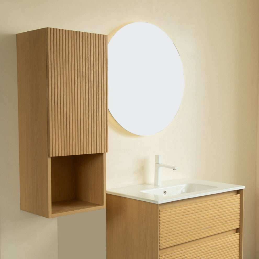 Wall-Mounted Floating Bathroom Vanity Side Cabinet, 14" X 35"œ