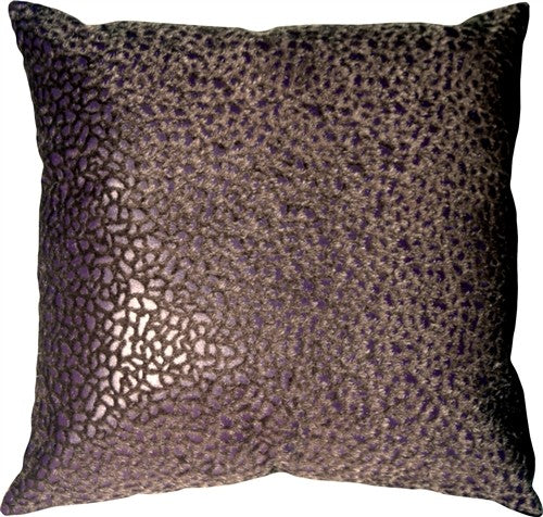 Pillow Decor - Pebbles in Purple 12 x 12 Faux Fur Throw Pillow