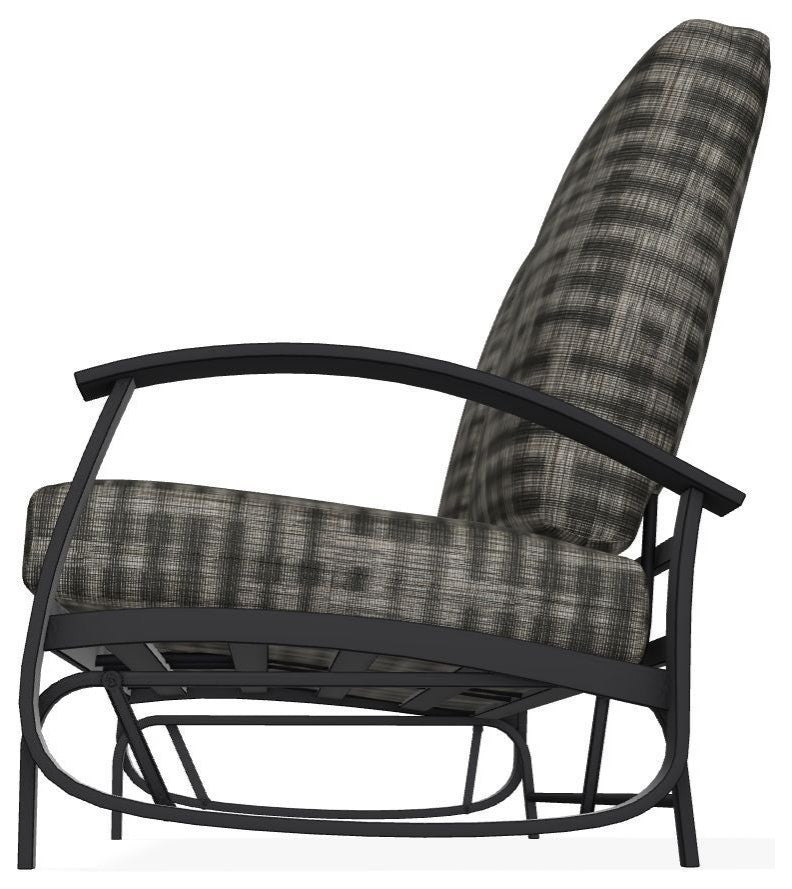 Belle Isle Cushion Deep Seating 2-Seat Glider, Illusion Plaid Onyx/Black