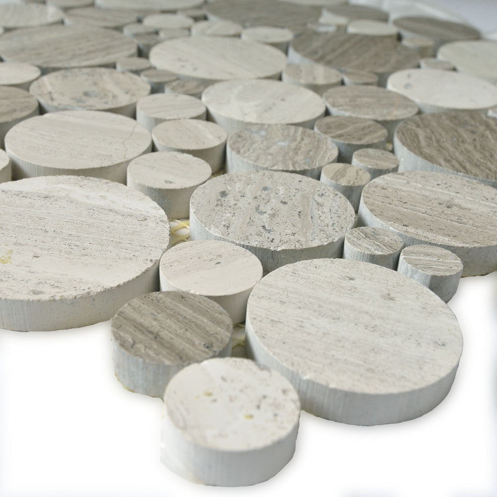 11"x11" White Oak, Mixed Rounds, Polished, Set of 5