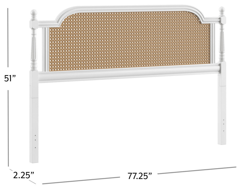 Melanie Wood and Cane Headboard, King