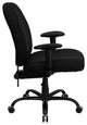 400 lb. Rated Black Fabric Executive Swivel Chair with Adjustable Arms