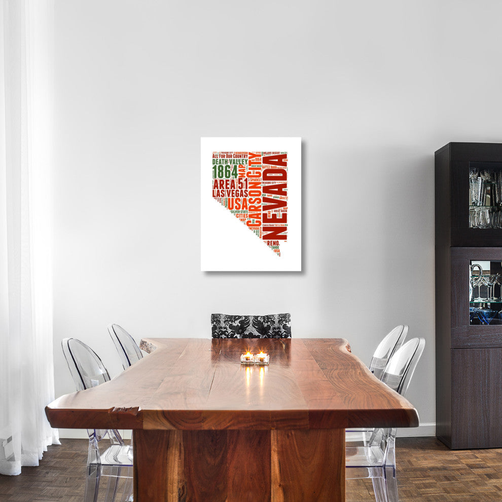 "Nevada Word Cloud Map" Fine Art Print