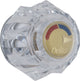 Large Clear Single Handle Knob, Polished Brass