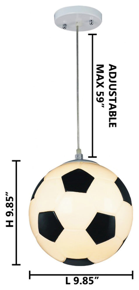 Soccer Ball Light Fixture With Adjustable Cord