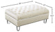 Lucas Velvet Upholstered Ottoman, Cream