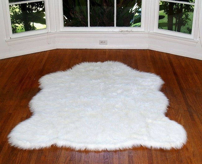 Faux Alaskan Polar Bear Rug White 3'5x4'6 Medium