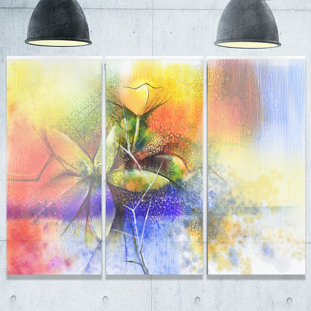 "Abstract Colorful Flower Fusion" Metal Wall Art, 3 Panels, 36"x28"
