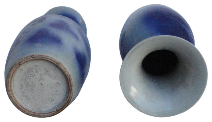 Chinese Porcelain Blue And White Tall Vase, 2-Piece Set