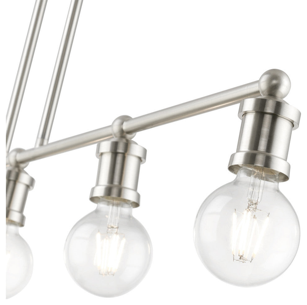 Lansdale 5 Light Brushed Nickel Large Linear Chandelier