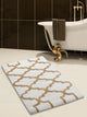 GSF 180 Geomatrics Cotton Bath Rug, 2-Piece Set, Beige, 24"x17"/34"x21"