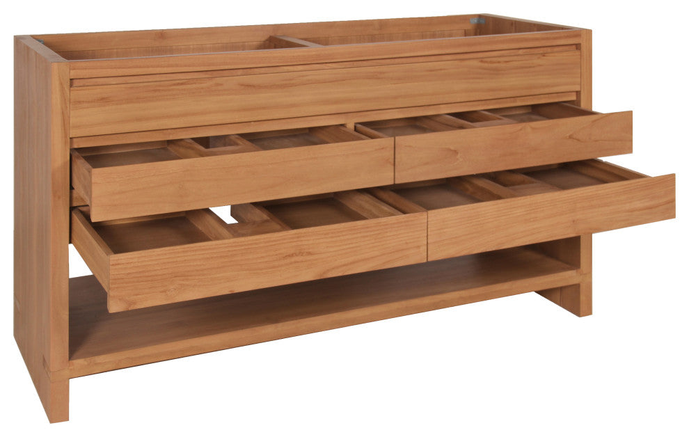 Avanity Kai Bath Vanity Cabinet Only, Natural Teak, 60"