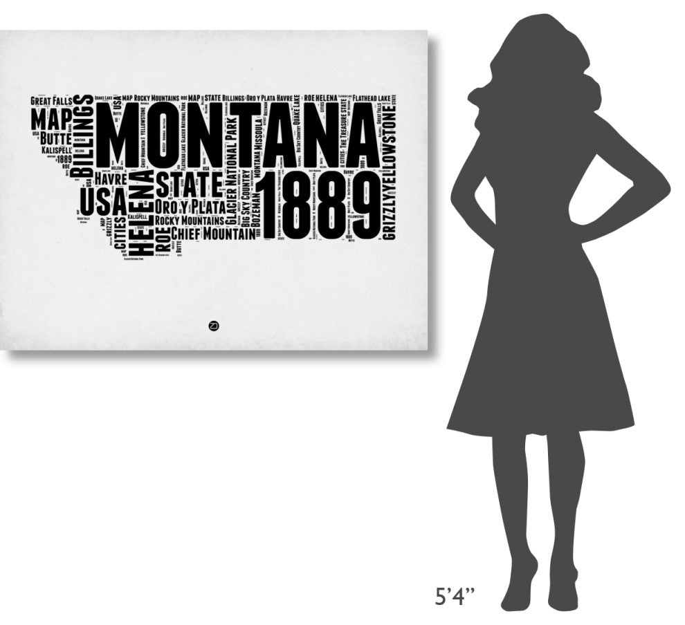 "Montana Watercolor Word Cloud" Fine Art Print