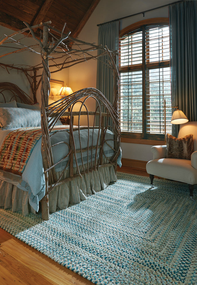 Capel Ocracoke Light Blue 0425_425 Braided Rugs - 7' X 9' Cross Sewn Rectangle