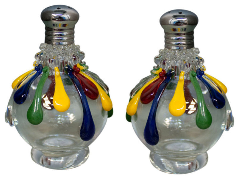 Applique Icicle Rainbow Salt and Pepper Shaker Set